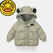 G.duck新國標2024新款兒童羽絨服男女童短款棉襖小童寶寶卡通保暖外套冬 軍綠 100cm 建議身高90-100CM左右