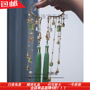 詩(shī)筠（SHIJUN）配馬面裙的黑色流蘇耳環(huán)娃娃新中式耳掛式穗子長(cháng)無(wú)耳洞復古裝 流蘇耳掛綠色