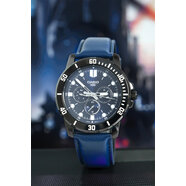 卡西歐（CASIO）商務(wù)三眼潮流大表盤(pán)防水手表 MTP-VD300BL-2E MTP-VD300BL-2E