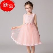 G.duck兒童白色公主裙夏季新款蓬蓬網(wǎng)紗裙幼兒園演出禮服女童藍色連衣裙 粉色夏款蕾絲裙 130 建議110-120cm
