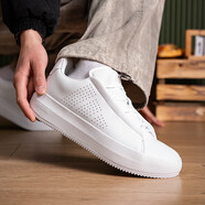 阿迪達斯（adidas）男鞋春季新款低幫運動(dòng)鞋休閑鞋輕便透氣籃球風(fēng)板鞋小白鞋AW3889 JQ2297純白 42