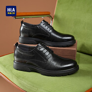 海瀾之家HLA皮鞋男商務(wù)休閑正裝德比鞋子HAAPXM4EBH306 黑色增高加絨款38