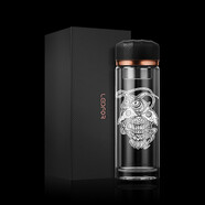 LEIDFOR雷德夫【聞戲起舞】雙層玻璃杯男士水杯杯子防摔茶杯 夜鷹400ml