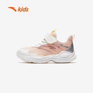 安踏（ANTA）兒童運動(dòng)鞋女小童跑步鞋25年冬季新款革面舒適魔術(shù)貼學(xué)生跑鞋 凡粉/紙莎白/銀色-2 33 腳長(cháng)20.5cm