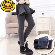 G.duck女童秋冬打底褲假兩件褲裙加絨加厚秋裝褲子兒童外穿裙褲洋氣厚實(shí) 深灰色 加絨保暖 120