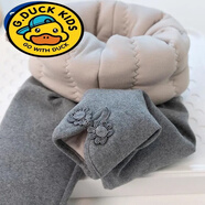 G.duck女童棉褲三層夾棉加厚純棉打底褲國風(fēng)兒童棉保暖褲子一條過(guò)冬 中灰蠶絲夾棉中國結 90 可以開(kāi)檔