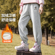 迪士尼兒童衛褲女童加絨褲子2026新款秋冬男童中大童保暖戶(hù)外運動(dòng)風(fēng)長(cháng)褲