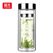 富光雙層玻璃杯 高硼硅玻璃泡茶杯子 茶水分離杯 帶茶隔商務(wù)水杯男士