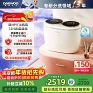 大宇（DAEWOO）臺式雙桶內衣內褲洗衣機1KG雙艙襪子洗衣機迷你小型全自動(dòng)波輪雙倉兒童洗脫一體洗衣機 雙艙雙控+除HPV洗 雙筒 1kg  DY-TXD1
