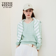 Teenie Weenie【趙露思同款】小熊女裝毛針織衫26年春季新時(shí)髦復古絞花圓領(lǐng)開(kāi)衫 C-薄荷色 L
