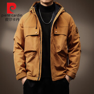皮爾卡丹（pierre cardin）高端美式戶(hù)外工裝休閑棉服男沖鋒衣外套男士冬季加棉加厚防風(fēng)夾克 橙黃棉衣 3XL 碼
