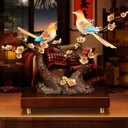 吉善緣《喜上眉梢》全銅結婚禮物擺件喜鵲婚慶禮品送新娘新人訂婚夫妻鳥(niǎo) 雙喜臨門(mén)（彩色）