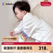 bebebus嬰兒睡袋春秋冬兒童恒溫分腿連體睡衣寶寶四季通用防踢被加厚S碼
