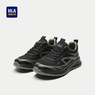 HLA海瀾之家休閑鞋男圓頭系帶字母印花透氣鞋子男