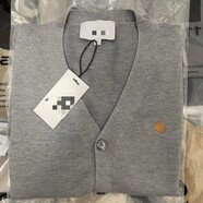 自語(yǔ)（ZIYU）新款男士毛衣金標刺繡針織開(kāi)衫潮牌重磅情侶男女毛衣外套 灰色 M