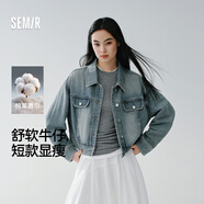 森馬（Semir）牛仔外套女利落短款復古時(shí)尚箱型夾克2026春時(shí)尚通勤109126108005