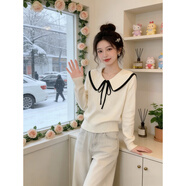 鹿王戀雪軟糯娃娃領(lǐng)紅色毛衣女秋冬季2025新款洋氣顯瘦休閑打底針織衫上衣 米白色 S 95斤以?xún)?
                                         title=