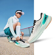 鴻星爾克（ERKE）男鞋天馬5紅色新年跑步鞋2026新款冬季輕便跑鞋男軟底減震運動(dòng)鞋 微晶白/冰清綠(天馬5) 44 送運費險