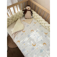 嬰兒床床笠床單秋冬夾棉加絨純棉a類(lèi)專(zhuān)用床墊褥子定制兒童拼接床 床笠云瑤星夢(mèng)-質(zhì)感寬條 130*70