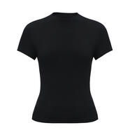 GIRDEAR/哥弟新款時(shí)尚設計感小眾上衣氣質(zhì)百搭高彈顯瘦T恤130160 黑色 7(150斤),48小時(shí)內發(fā)貨 均碼