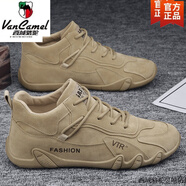 西域駱駝高幫鞋男秋季戶(hù)外運動(dòng)沙漠大黃靴復古英倫百搭增高厚底工裝馬丁靴 NY06杏色-駱駝官方品牌旗艦 39