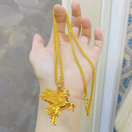 新中式國潮風(fēng)旋轉搖搖小木馬吊墜馬上有錢(qián)項鏈女款時(shí)尚氣質(zhì)鎖骨鏈 星辰飛馬 送 粗肖邦鏈60長(cháng)毛衣鏈