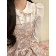 依樂(lè )琦奶甜裙春秋冬季小個(gè)子甜妹少女感 白色襯衫 S