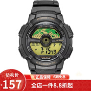 卡西歐（CASIO） 卡西歐(CASIO)運動(dòng)手表 學(xué)生男表 戶(hù)外防水男表數顯表 黑盤(pán)橡膠帶AE-1100W-1B