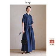 旅途原品【明星同款】ltyp自然風(fēng)真絲牛仔連衣裙 簡(jiǎn)約顯瘦氣質(zhì)新款春季 丹寧藍 L