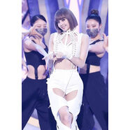 夜店套裝女韓國明星白色裁剪套裝夜間表演服裝Lisa同款性感爵士舞 女團同款套裝 上衣+褲子 S 現貨當天發(fā)