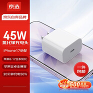 京選京東自有品牌45W兼容40W/30W充電器【蘋(píng)果17專(zhuān)屬】3c安全認證蘋(píng)果充電器氮化鎵充電頭安卓Type-C