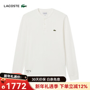 鱷魚(yú)（LACOSTE）法國鱷魚(yú)男裝25秋季新款時(shí)尚長(cháng)袖正肩亨利領(lǐng)T恤|TH0035 70V/米白色 3XL 8