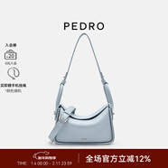 PEDRO新年禮物牛皮秋千包DEMI系列單肩腋下通勤斜挎包女包PW2-75210163 PW2-75210163-1嬰兒藍LIGHTBLUE S