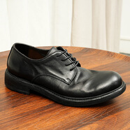 阿斯頓名爵（ASTON M.JAZZ）【vip現貨固特異手工皮鞋男正裝底商務(wù)休閑皮底大頭鞋 黑色 38