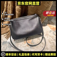 POOLO MEBRDON 保羅蒙巴登禮物輕奢品牌真皮包包女包頭層單肩包斜挎包韓版通勤 黑色【精美禮盒+禮袋】 24.5*10*15cm【精美禮盒+禮袋】