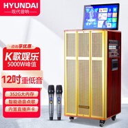 HYUNDAI現代家庭ktv音響套裝卡拉ok點(diǎn)歌機一體機廣場(chǎng)舞音響帶顯示屏視頻機電視k歌家用戶(hù)外藍牙音箱低音炮 12寸重低音喇叭（352G內存）