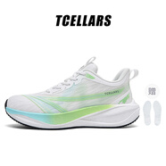 Tcellars運動(dòng)鞋男鞋秋冬新款輕便透氣跑步鞋子男厚底減震回彈情侶跑鞋男 仙蹤綠（全掌氣墊款） 39