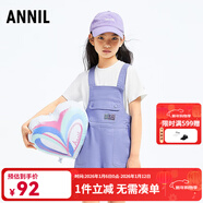 安奈兒（Annil）童裝女童背帶褲2025夏新款休閑時(shí)尚寬松紫色潮流彈力短褲 數字紫 150