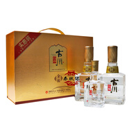 古川【年貨送禮 江蘇發(fā)貨】淡雅 濃香型商務(wù)送禮白酒 40度 480mL 2瓶 古川金淡雅 實(shí)惠裝 單禮盒（贈200ml小酒）
