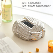 語(yǔ)森憶林與侘寂風(fēng)陶瓷紙巾盒ins抽紙盒高級感家用客廳茶幾桌面裝飾擺件 繩結紙巾盒 銀色