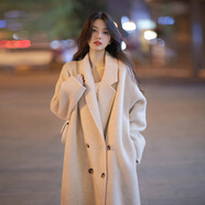 GARNUO毛呢外套女燕麥色小個(gè)子秋冬新款高級感赫本風(fēng)中長(cháng)款加厚呢子大衣 燕麥色 【常規內里】 S 【80-100斤】