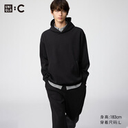 優(yōu)衣庫合作款男女裝寬松連帽衛衣長(cháng)袖運動(dòng)479853 479945 482309 482309/09黑色 4XL