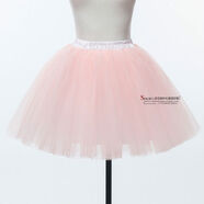 演出舞蹈蓬蓬裙半截裙公主裙半身短裙彩色紗裙百搭韓版短紗裙 藕色 均碼 版小碼