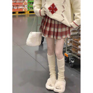 依樂(lè )琦格子毛呢半身短裙秋冬搭配富家千金過(guò)年圣誕節女紅色百褶裙子 紅色 有安全褲 關(guān)注店鋪 S 【75-90斤】