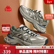 卡帕（Kappa）復古運動(dòng)老爹鞋男冬季新款厚底增高休閑情侶跑步鞋子男 榆樹(shù)綠 42