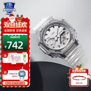 卡西歐（CASIO）【禮物】手表女G-SHOCKGIRLS系列防水防震運動(dòng)潮流送女友 GMA-S2100SK-7A半透明灰
