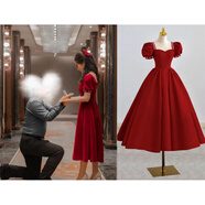 木南飛出租賃新娘敬酒服伴娘服2025新款韓版長(cháng)款修身宴會(huì )禮服敬酒服禮服 中長(cháng)帶閃 S