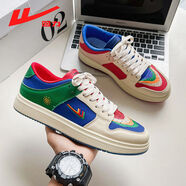 回力女鞋小白鞋女2025新款低幫鞋韓版白鞋休閑運動(dòng)鞋春秋季百搭板鞋 淺粉/藍/熒光綠 37