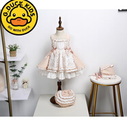 G.duck歐美寶寶背帶裙秋季女童連衣裙洛麗塔公主裙品牌童裙新款 裙褲帽三件套 100 cm