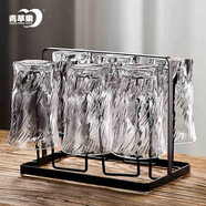青蘋(píng)果玻璃水杯架 黑色輕奢不銹鋼玻璃杯架 酒杯玻璃杯牛奶杯茶杯杯架